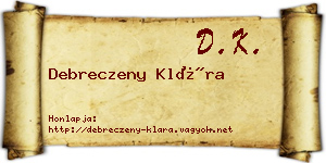 Debreczeny Klára névjegykártya