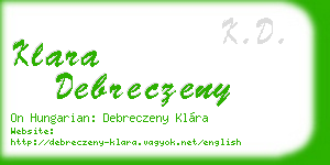 klara debreczeny business card