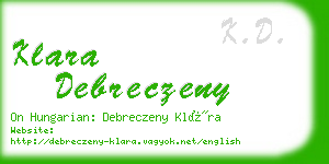 klara debreczeny business card